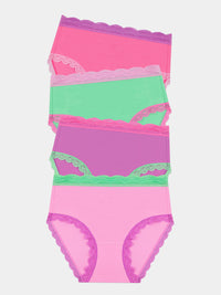 High Rise Knicker Four Pack - Candy Floss Brights