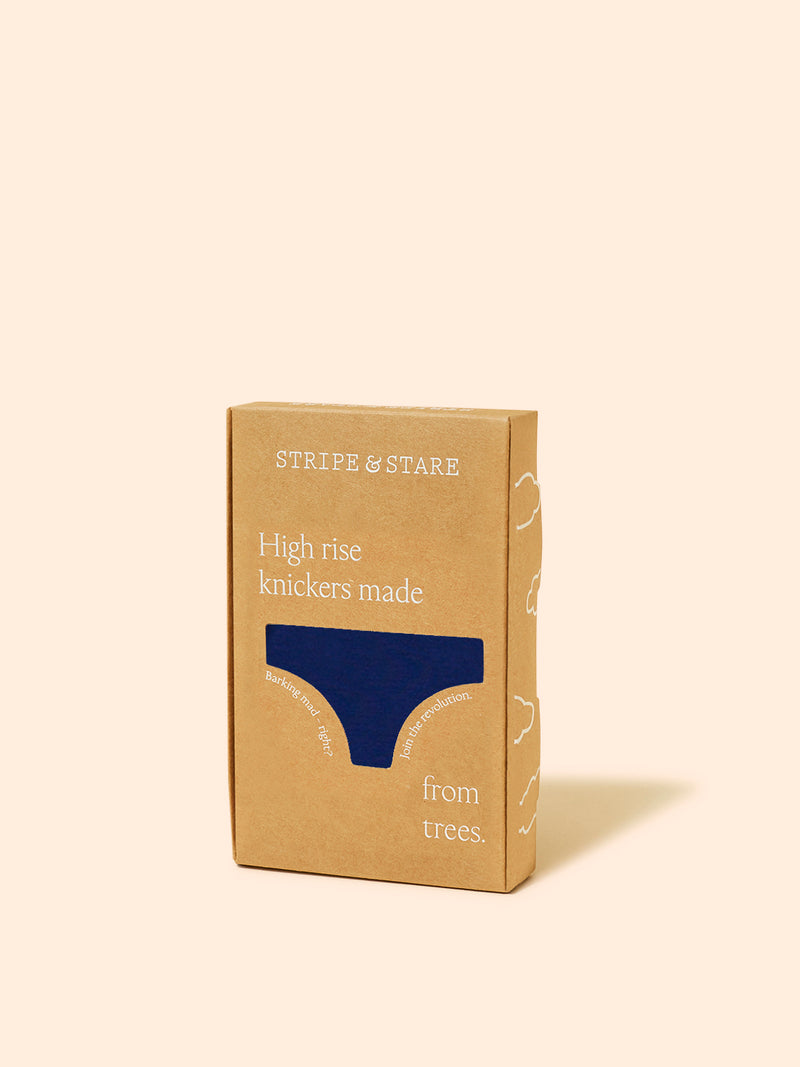 High Rise Knicker - Navy & Sweet Violet