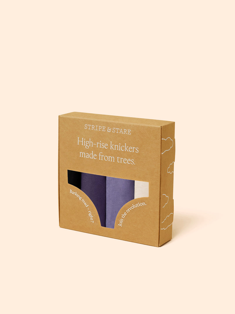 High Rise Knicker Four Pack - Night Fog