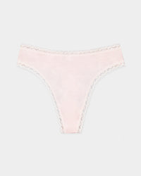 High Waisted Thong - Pink-a-boo Stripe & Stare