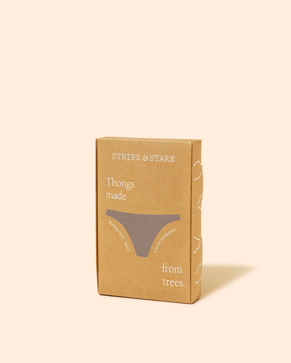 High Waisted Thong  - Taupe Stripe & Stare