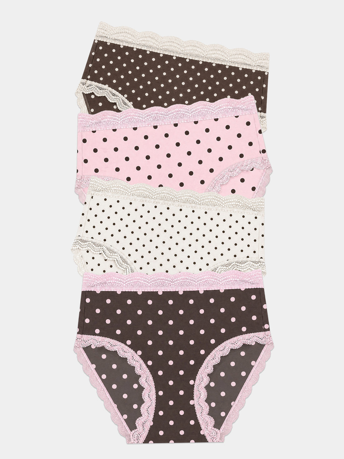 High Rise Knicker Four Pack - Neapolitan Polkadot