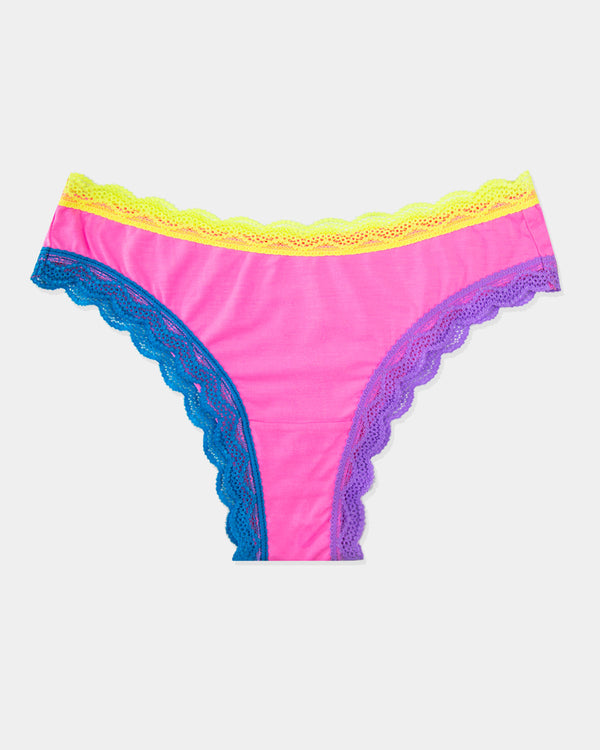 Brazilian Knicker - Hot Pink Block Out Stripe & Stare®