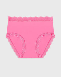 High Rise Knicker - Hot Pink Stripe & Stare