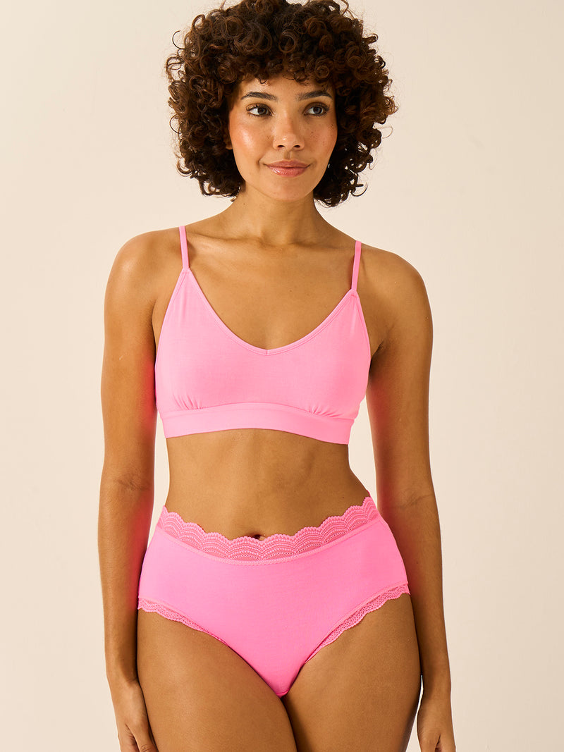 High Rise Knicker - Hot Pink