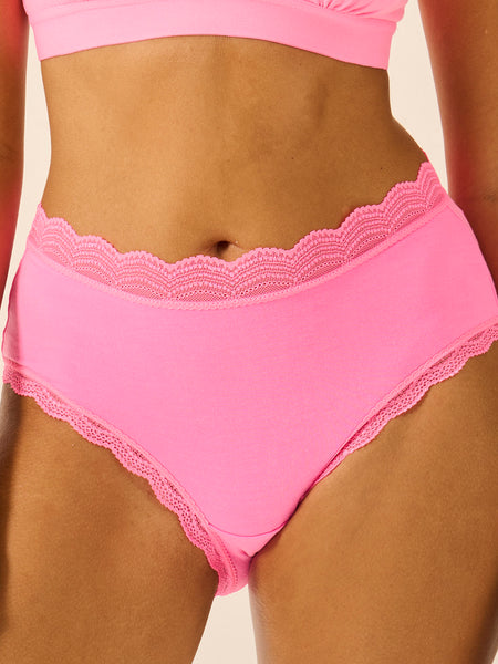 High Rise Knicker - Hot Pink