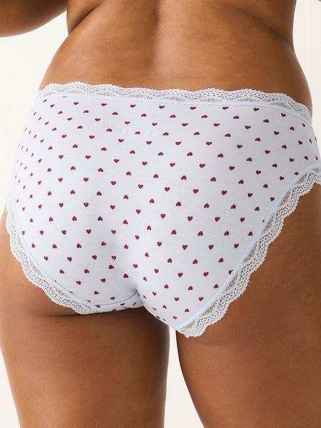 Mid Rise High Leg Knicker - Icons Mini Heart
