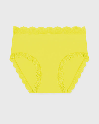 High Rise Knicker - Illuminating Yellow Stripe & Stare