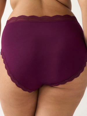 High Rise Knicker - Black Cherry