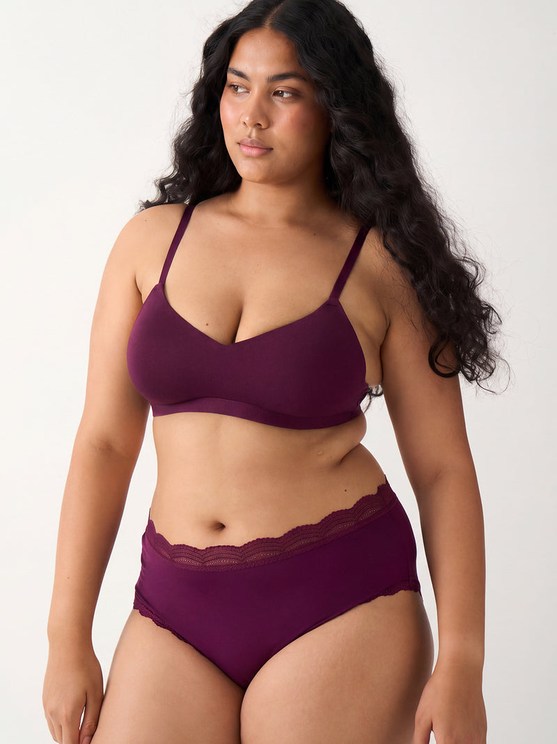 High Rise Knicker - Black Cherry