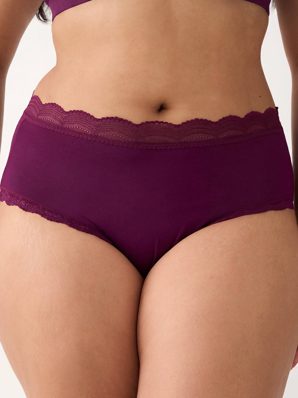 High Rise Knicker - Black Cherry