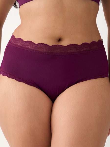 High Rise Knicker - Black Cherry