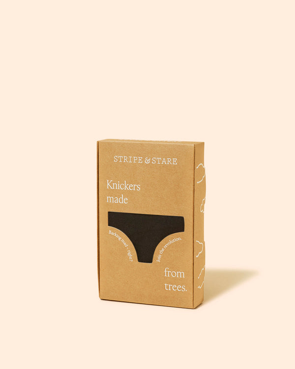 Dipped Tanga Knicker - Black Stripe & Stare