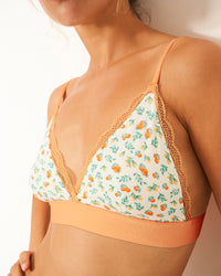 Lace Bralette - Orange Trees Stripe & Stare