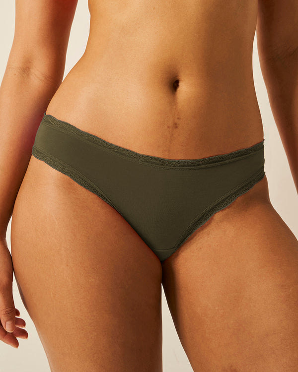 Brazilian Knicker - Modern Khaki Stripe & Stare