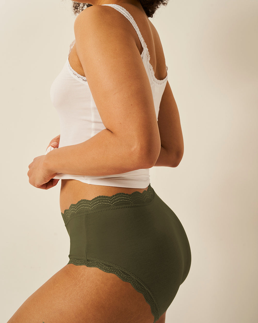 High Rise Knicker - Modern Khaki Stripe & Stare