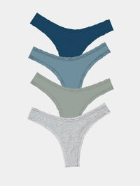 Thong Four Pack - Khaki Mix Stripe & Stare