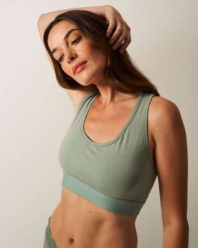 Racerback Bra - Khaki Stripe & Stare