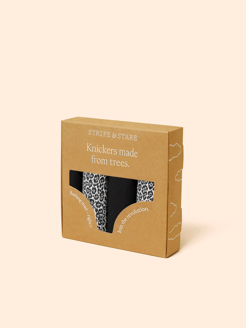 ZigZag Lace Original Knicker Four Pack - Leopard