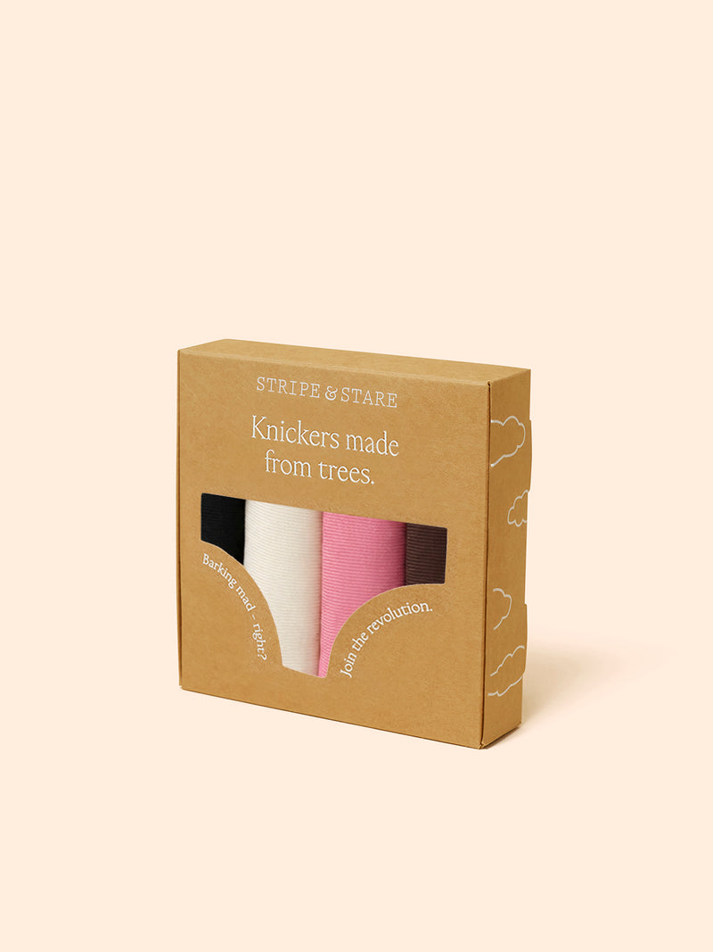 Mid Rise High Leg Knicker Four Pack - Espresso Basics