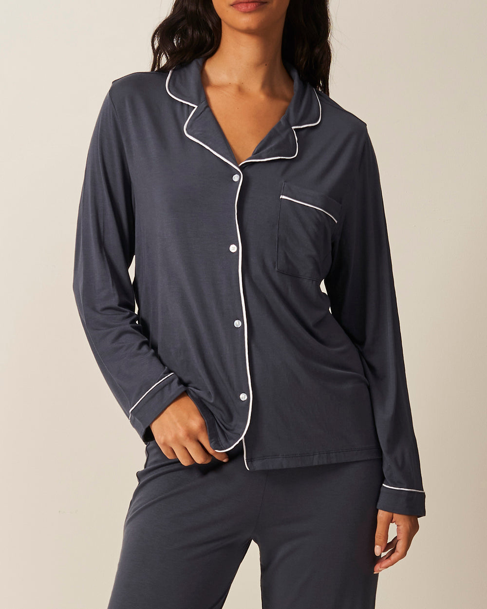 Long Pyjama Set - Graphite Stripe & Stare