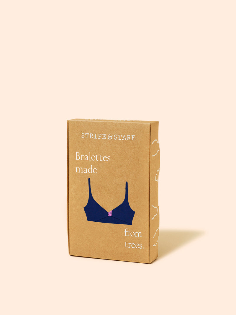 Lace Plunge Bra - Navy & Sweet Violet