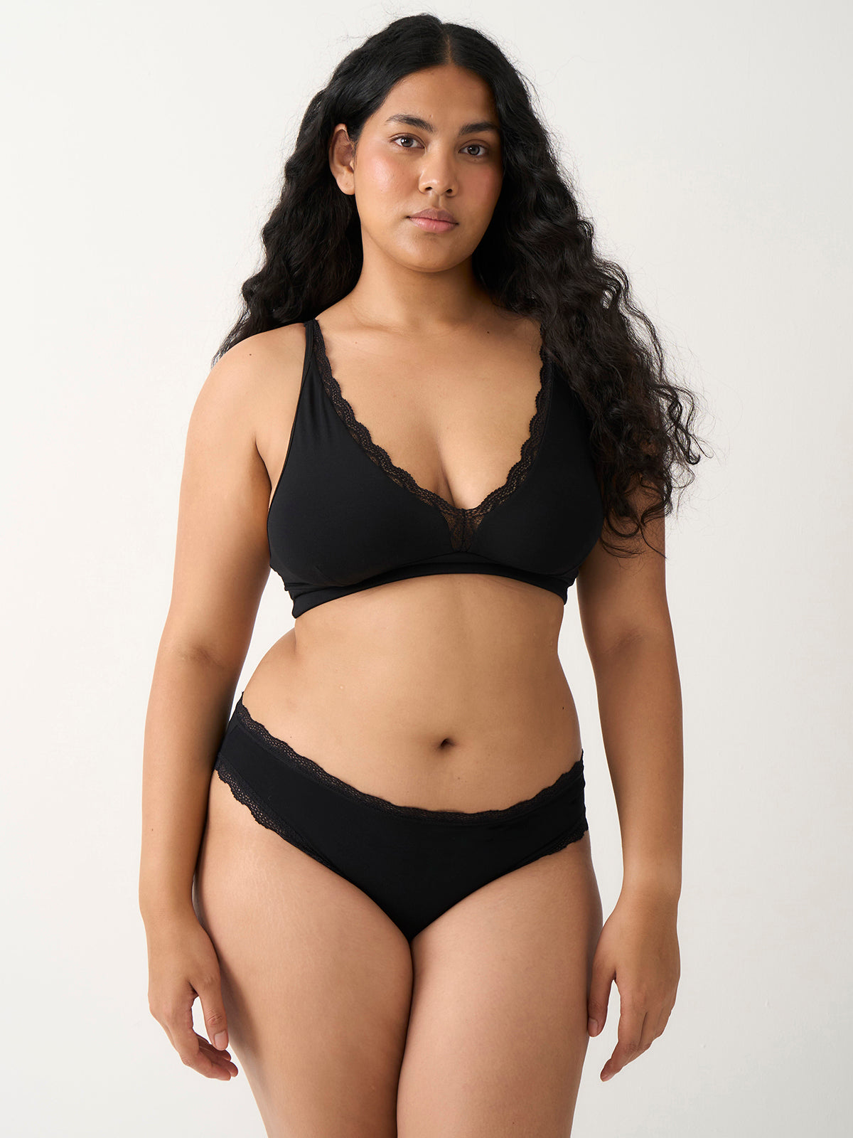 Lace Plunge Bra - Black