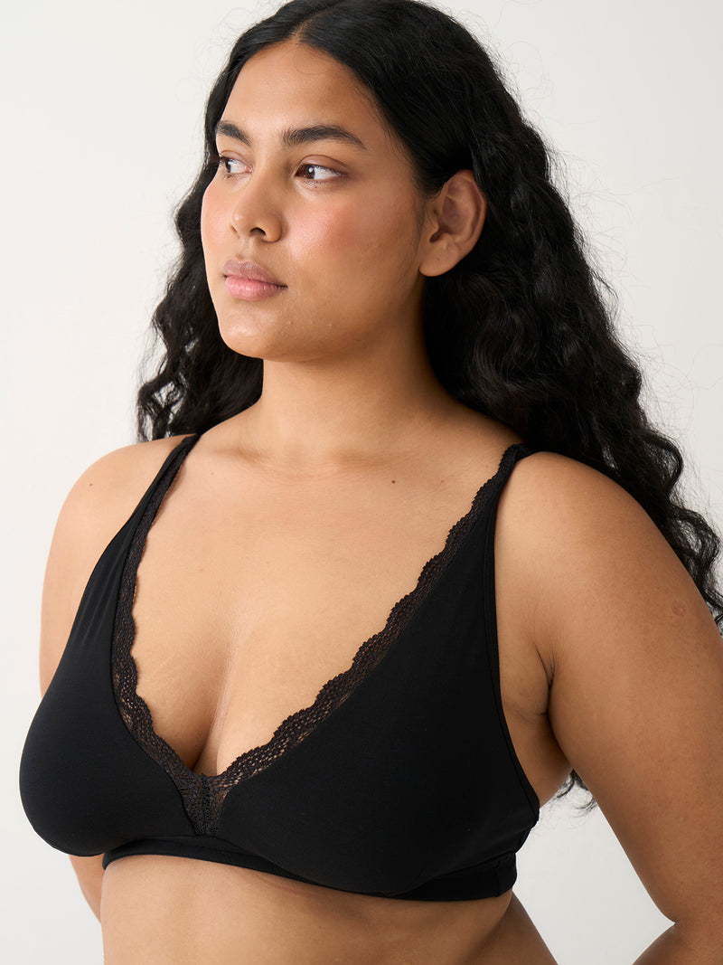 Lace Plunge Bra - Black