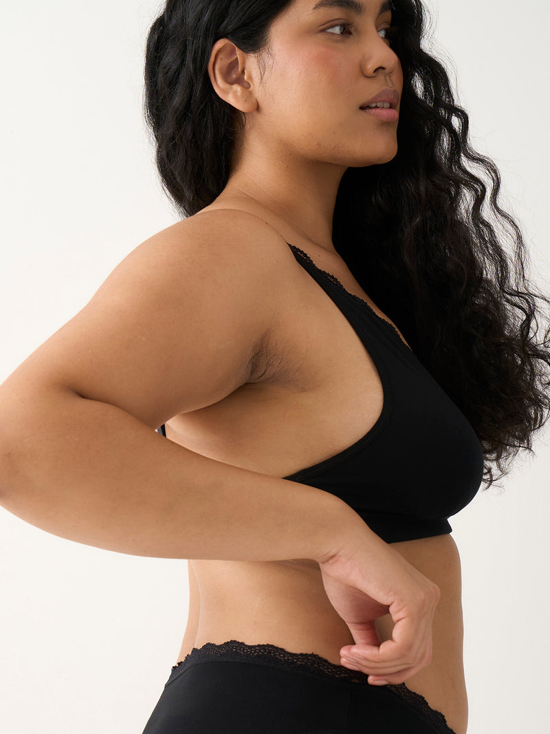 Lace Plunge Bra - Black