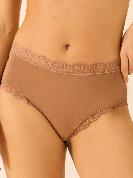 High Rise Knicker Four Pack - Latte