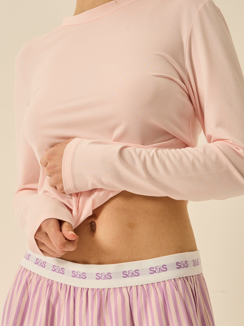 Long Sleeve Under Layer Top - Pale Pink