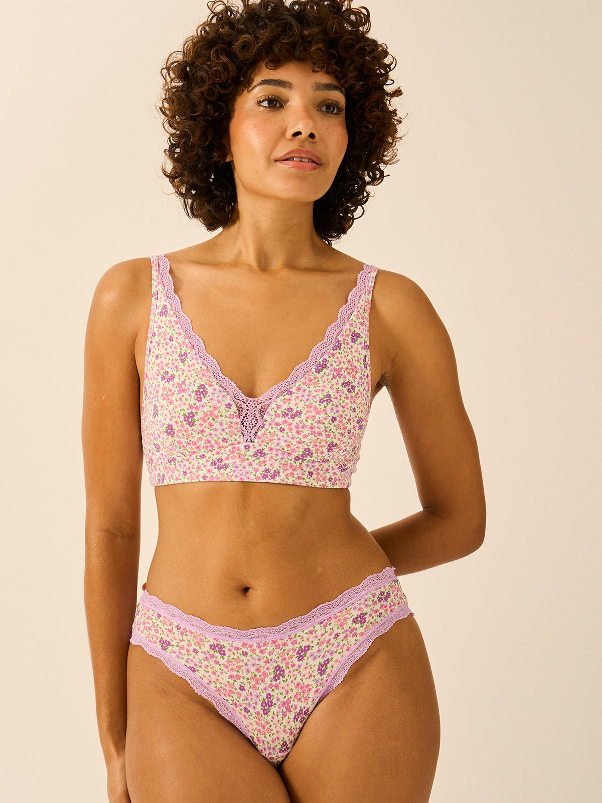 Lace Plunge Bra - Lavender Haze