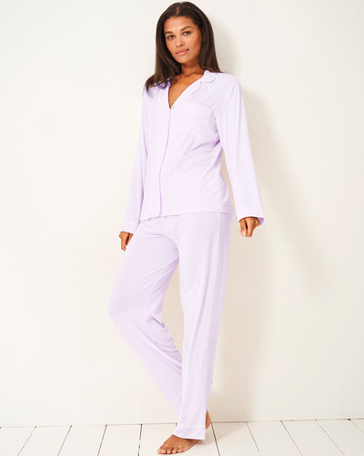 Long Pyjama Set - Lavender Stripe & Stare