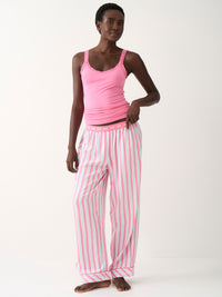 Soft Brushed Woven Pyjama Bottoms - Lazy Days Stripe