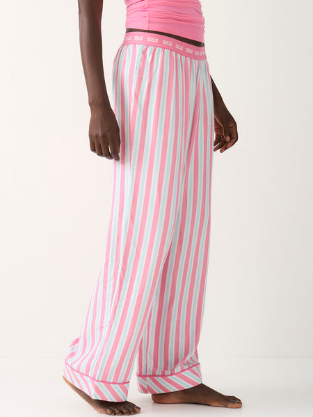 Soft Brushed Woven Pyjama Bottoms - Lazy Days Stripe