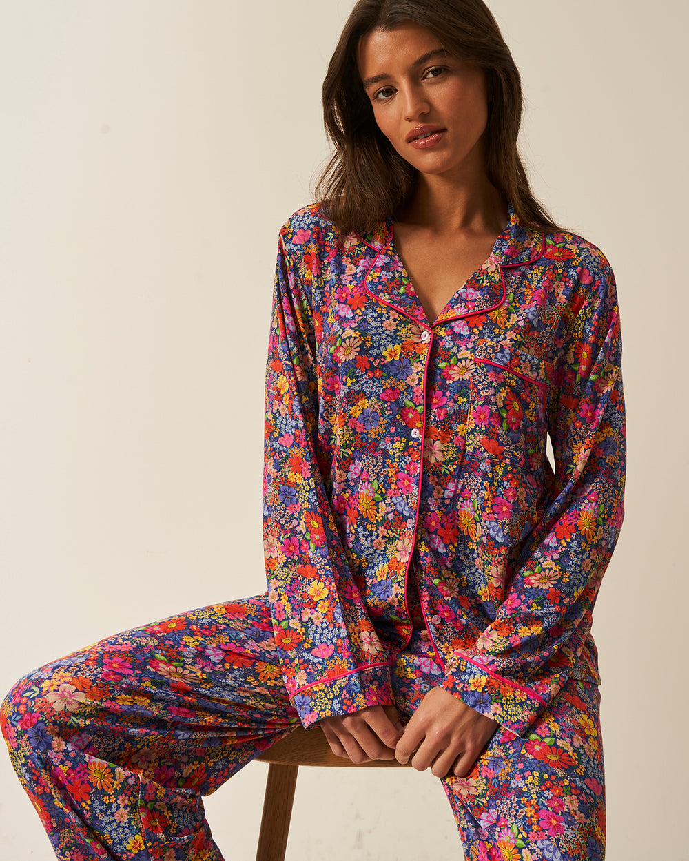 Long Pyjama Set - Full Bloom Stripe & Stare