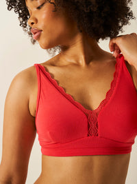 Lace Plunge Bra - Hibiscus Stripe & Stare