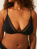 ZigZag Lace Triangle Bra - Black