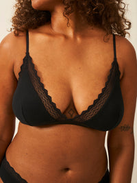 ZigZag Lace Triangle Bra - Black Hop Lun Limited