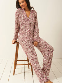 Long Pyjama Set - Liquorice Leopard Charming Garment Enterprises Co