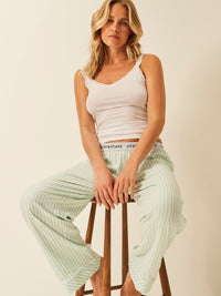 Soft Brushed Woven Pyjama Bottoms - Opal Stripe Anjos & Lourenco