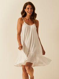 Seersucker Mini Frill Everywhere Dress - Buttercream Fast Track Sourcing FZC LLC