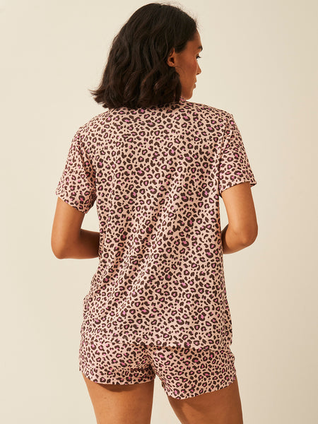Short Pyjama Set - Liquorice Leopard Charming Garment Enterprises Co