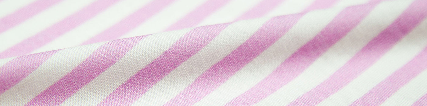 Close up of lilac stripe fabric