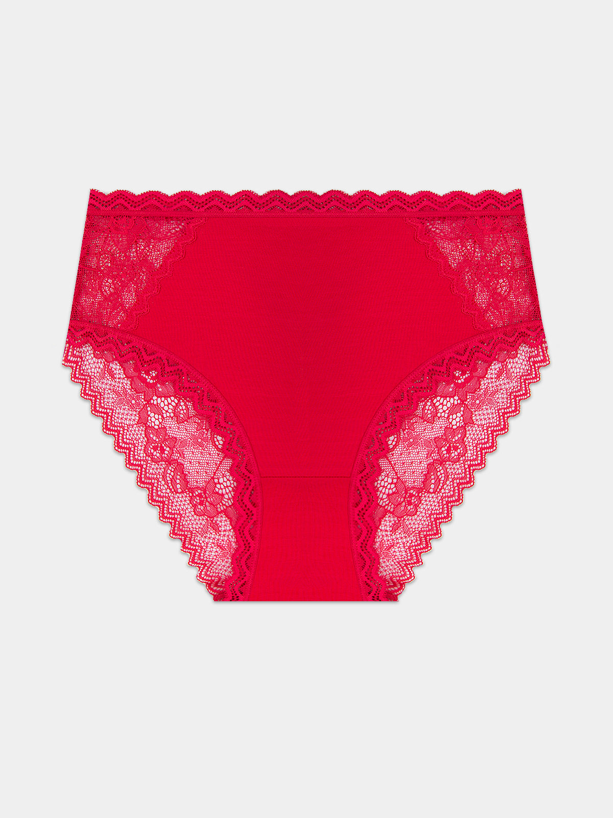 Eco Lace High Rise Knicker - Lipstick Red Hop Lun Limited