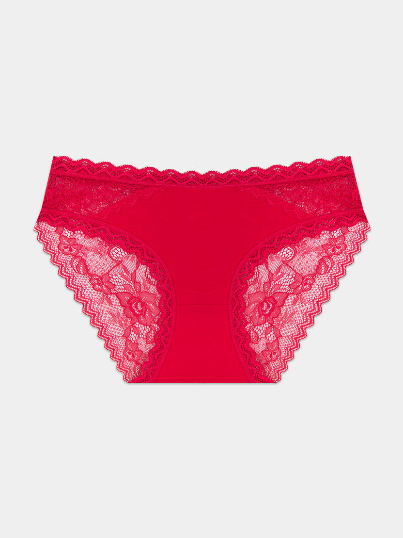 Eco Lace Original Knicker - Lipstick Red | Sustainable TENCEL ...
