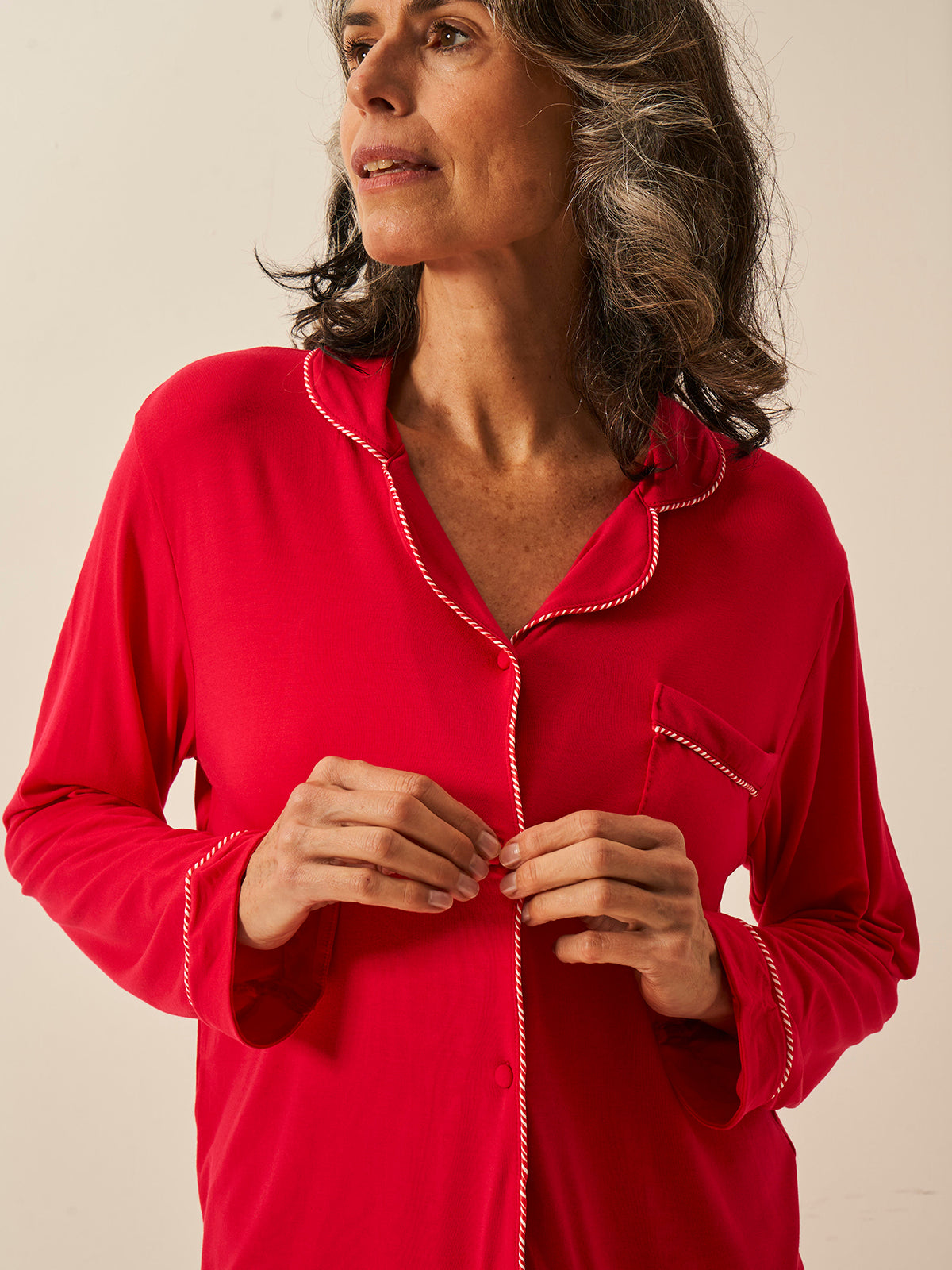 Long Pyjama Set - Lipstick Red