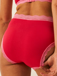 High Rise Knicker- Lipstick Red & Pink Cosmos Charming Garment Enterprises Co