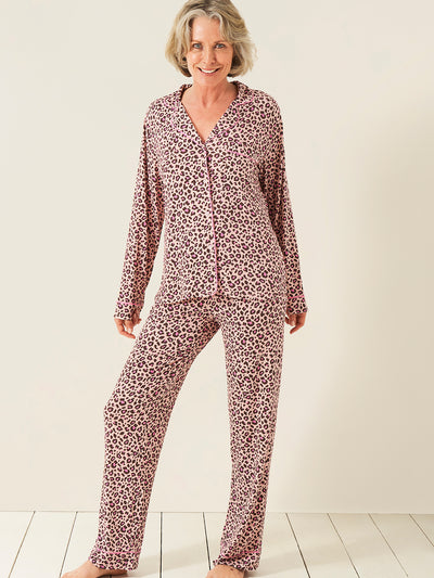 Long Pyjama Set - Liquorice Leopard Charming Garment Enterprises Co