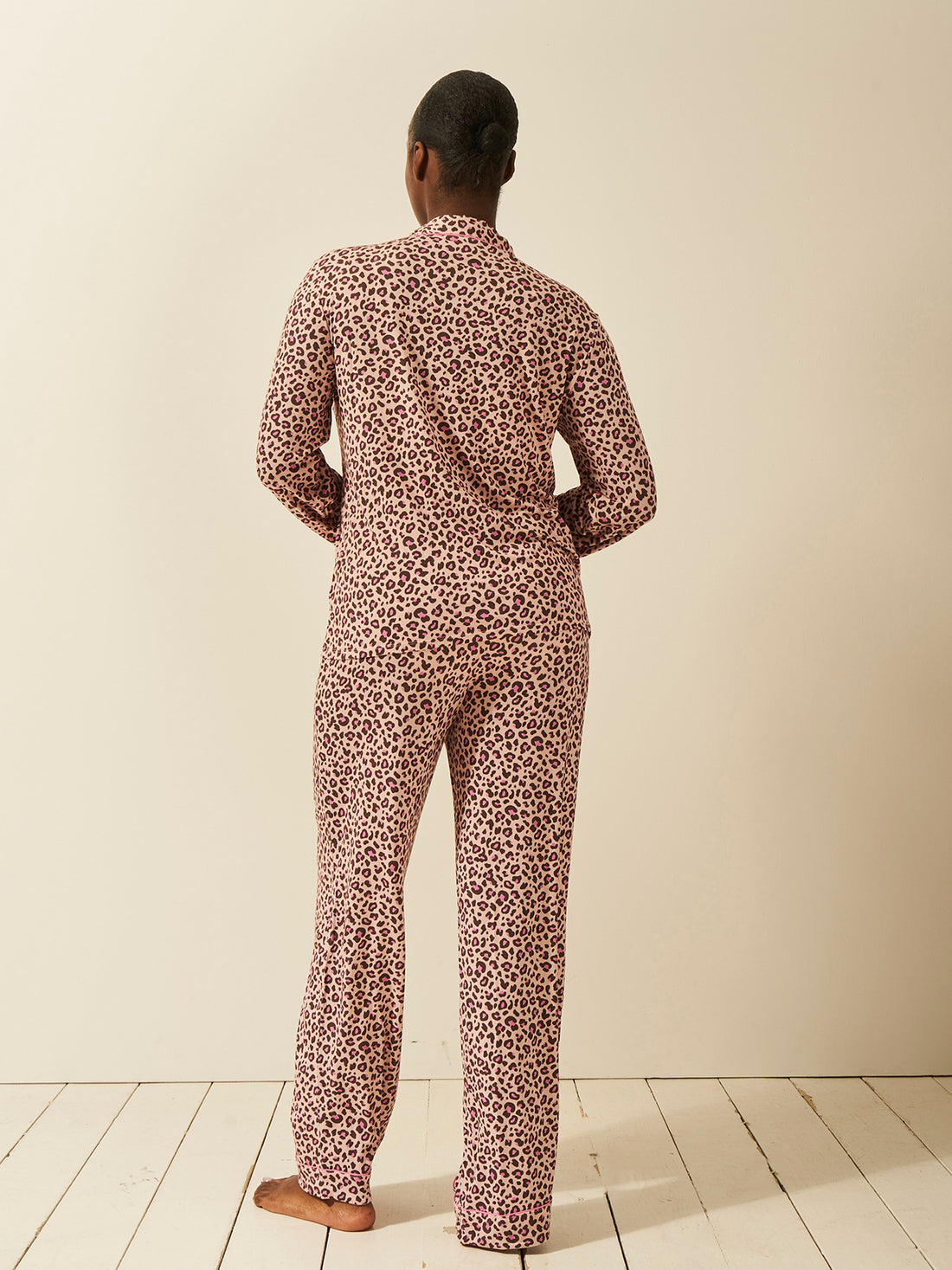 Long Pyjama Set - Liquorice Leopard